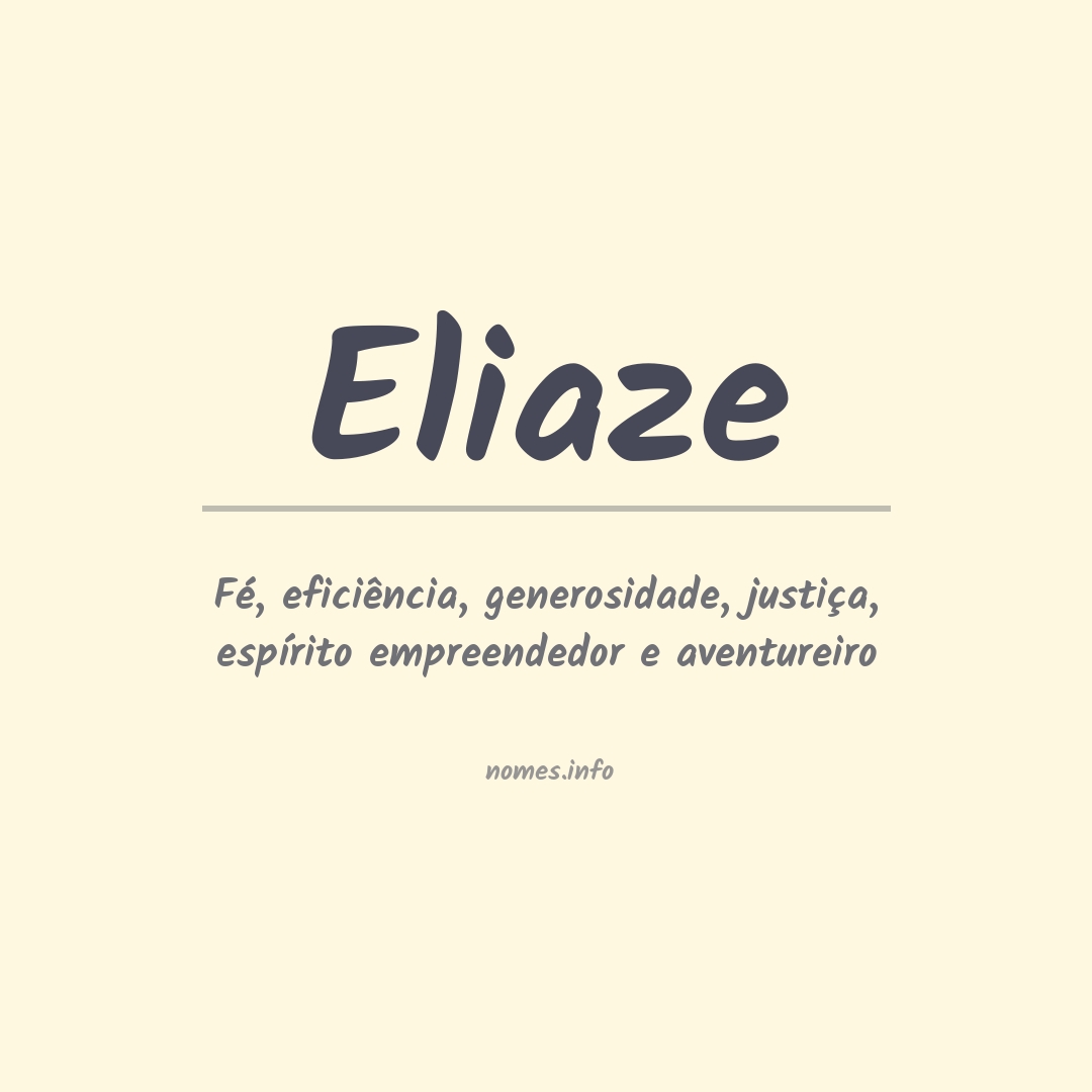 Significado do nome Eliaze