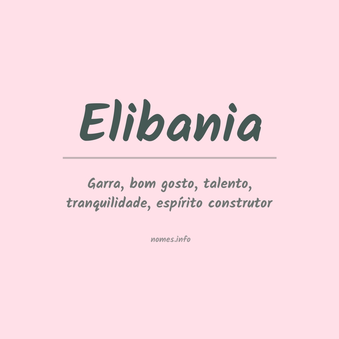 Significado do nome Elibania