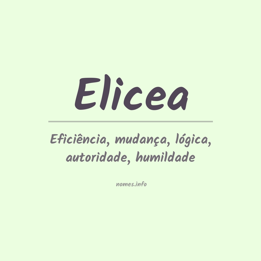 Significado do nome Elicea