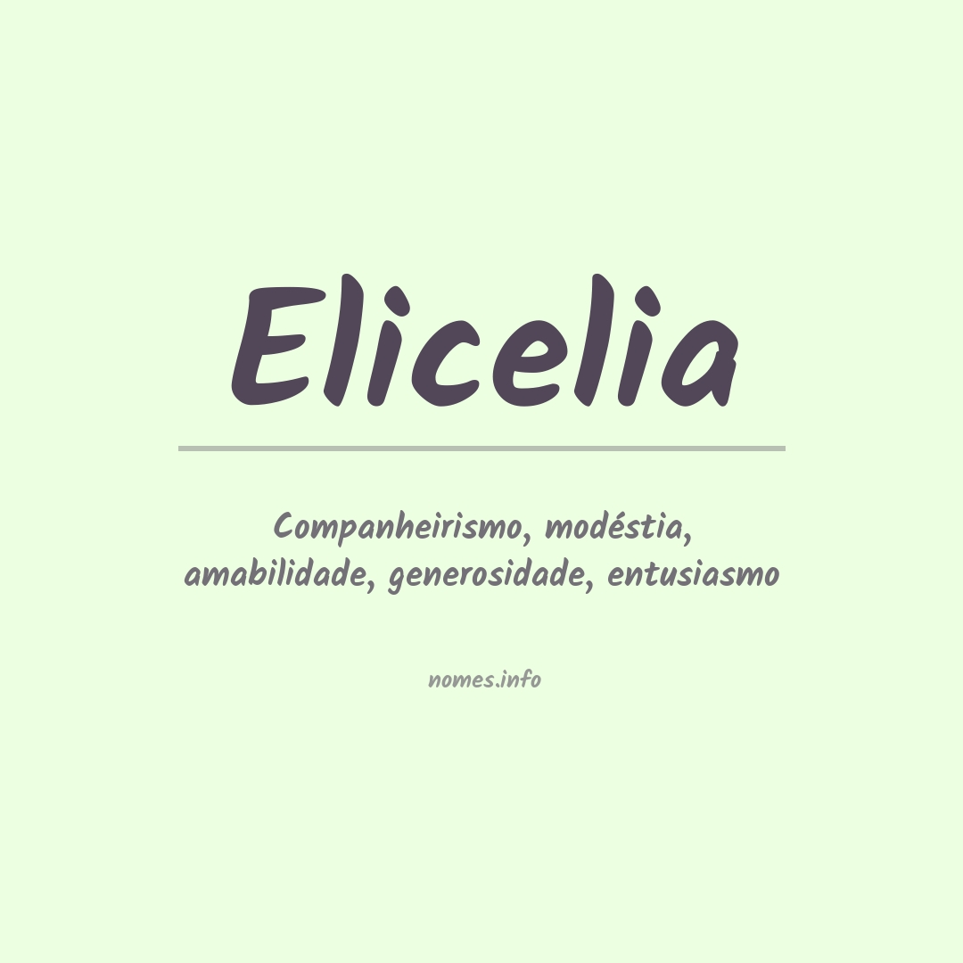 Significado do nome Elicelia