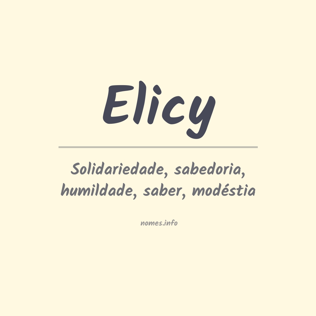 Significado do nome Elicy