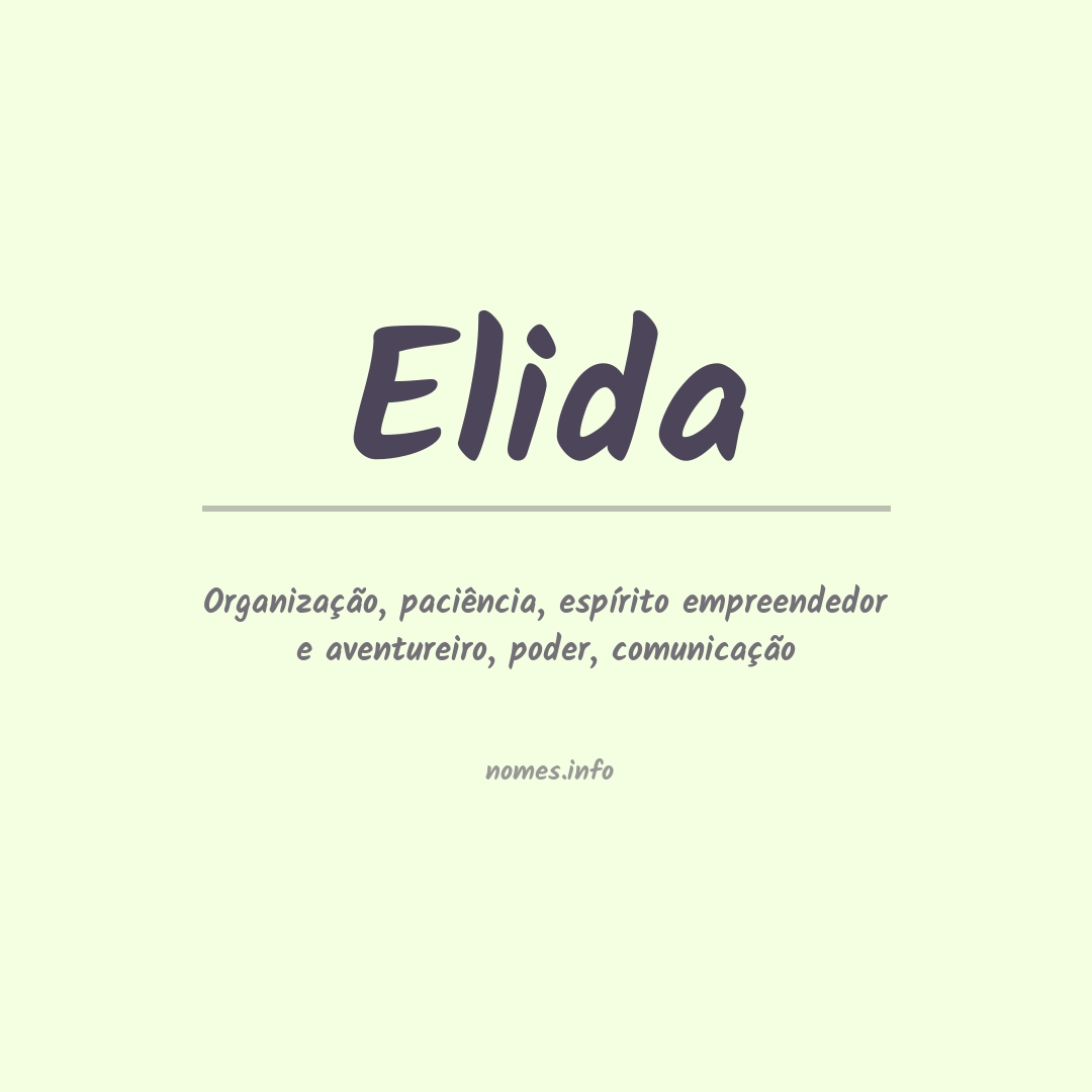 Significado do nome Elida