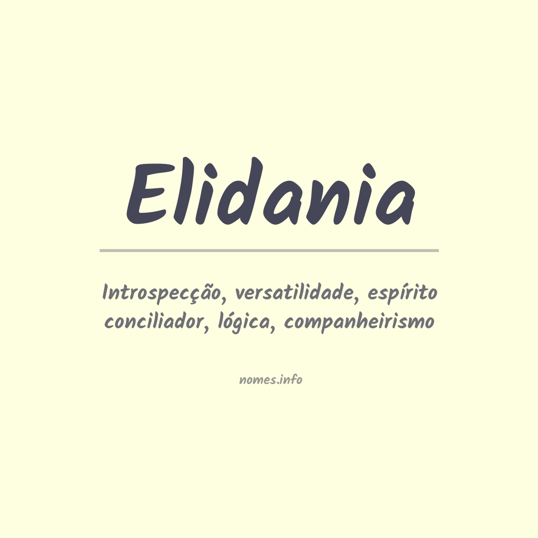 Significado do nome Elidania