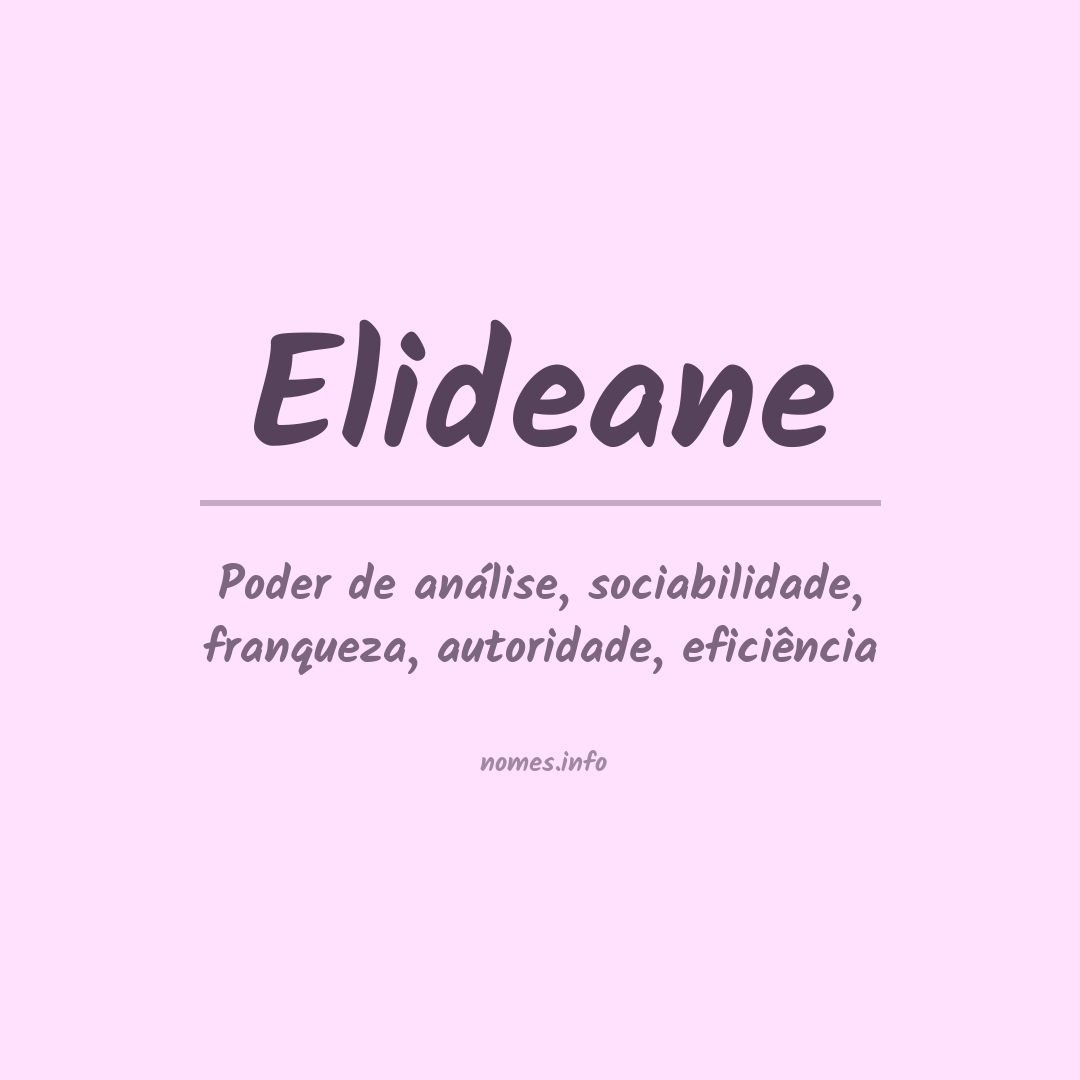 Significado do nome Elideane