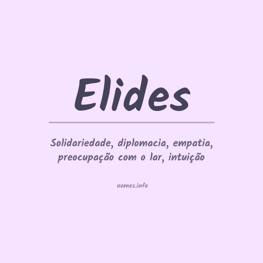 Significado do nome Elides