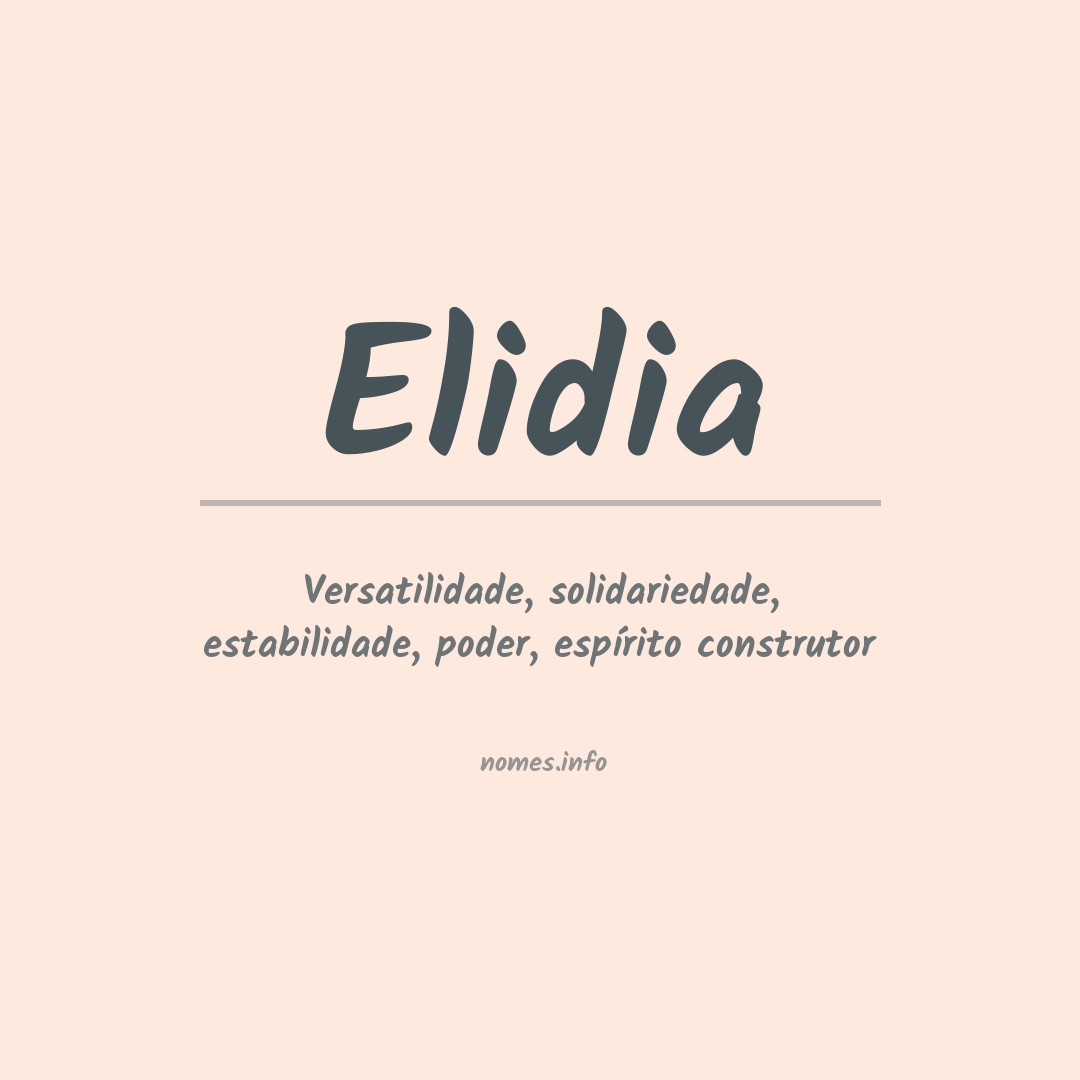 Significado do nome Elidia