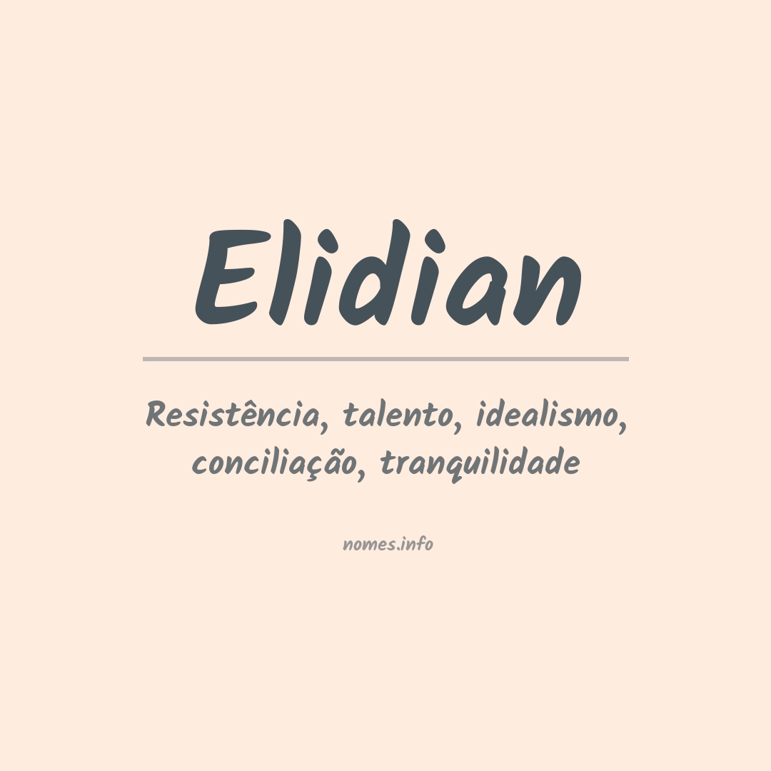 Significado do nome Elidian