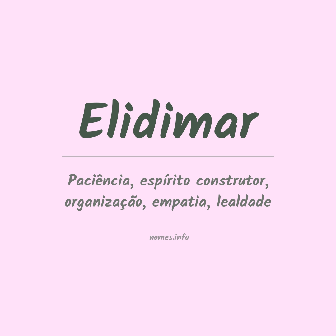Significado do nome Elidimar