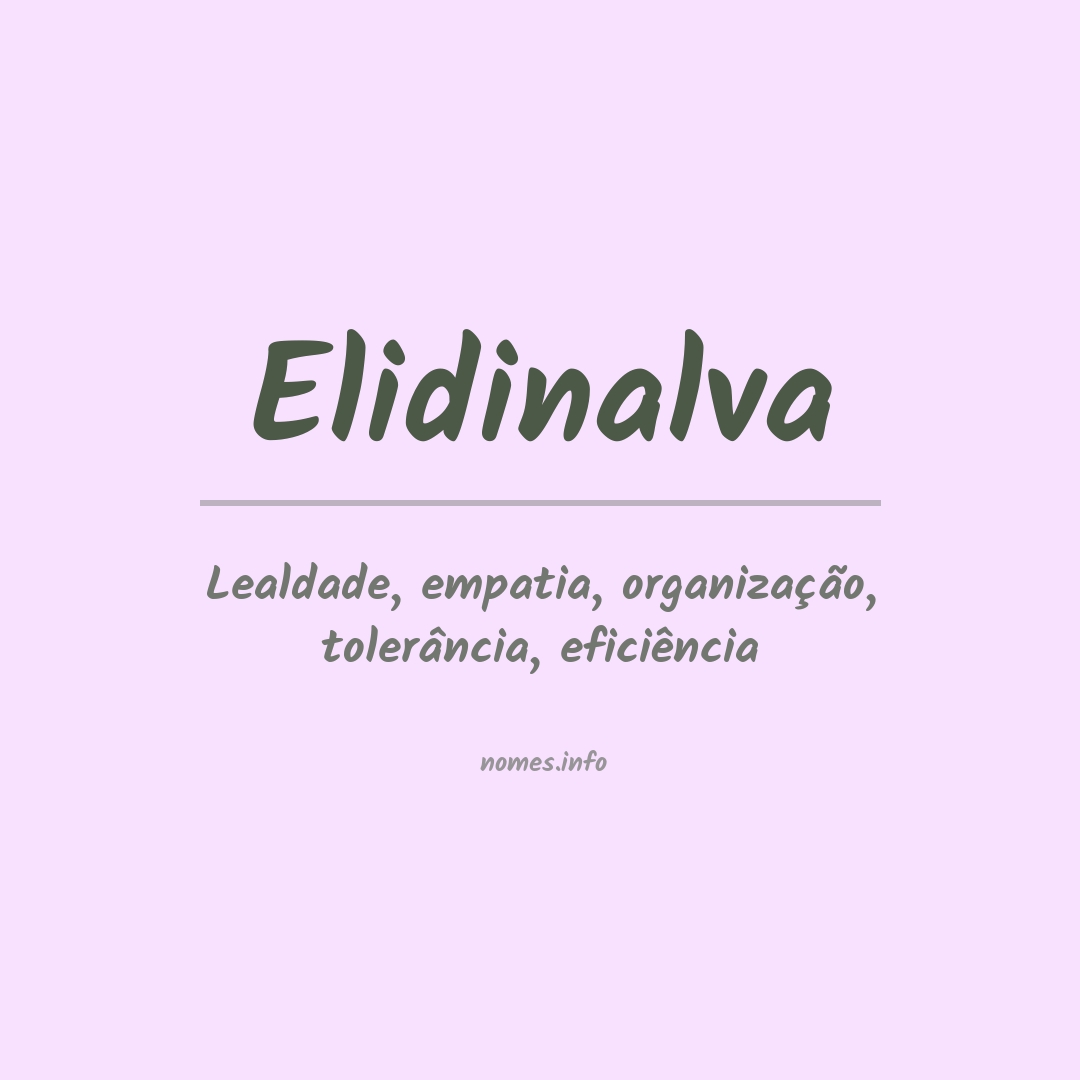 Significado do nome Elidinalva