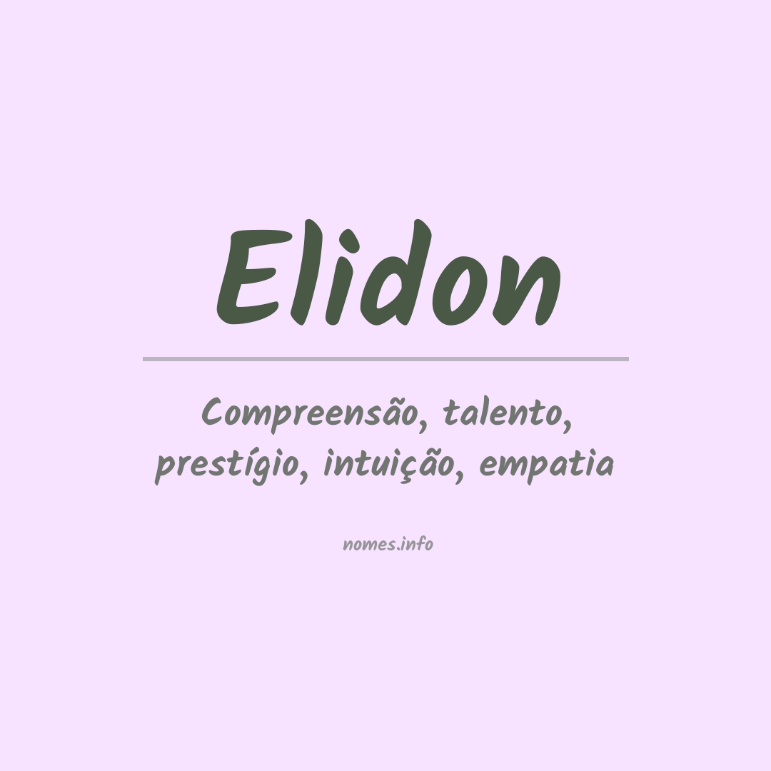 Significado do nome Elidon