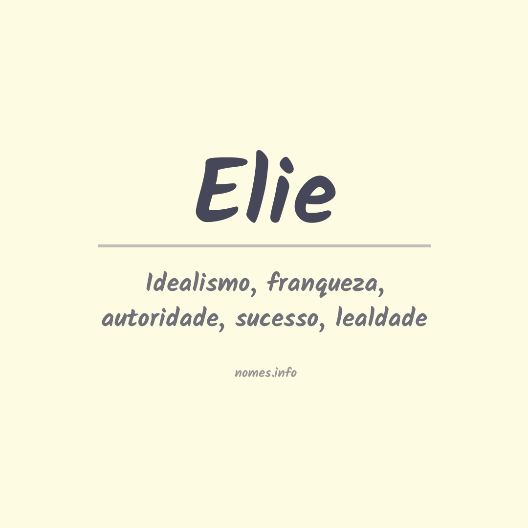 Significado do nome Elie