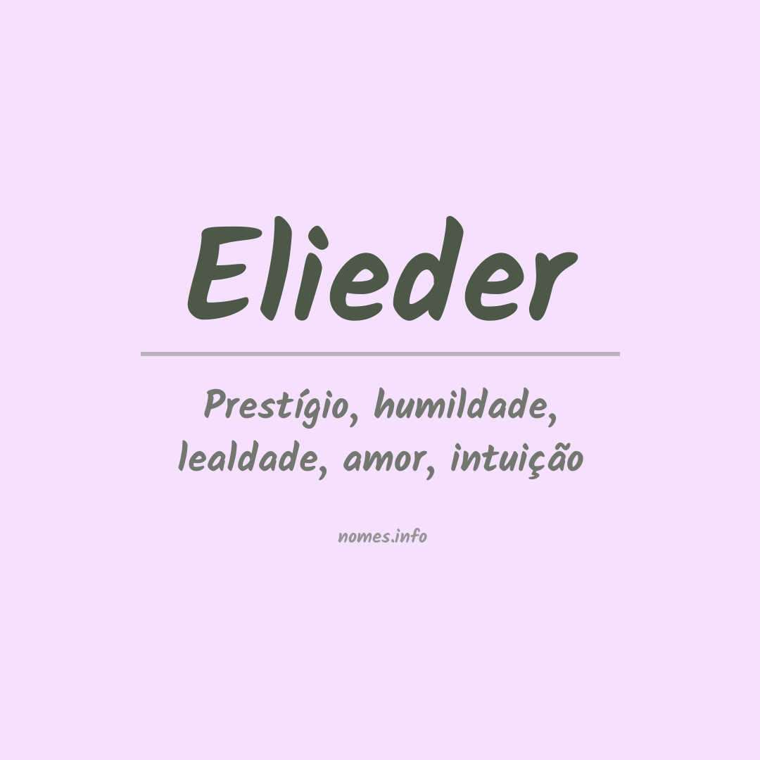 Significado do nome Elieder