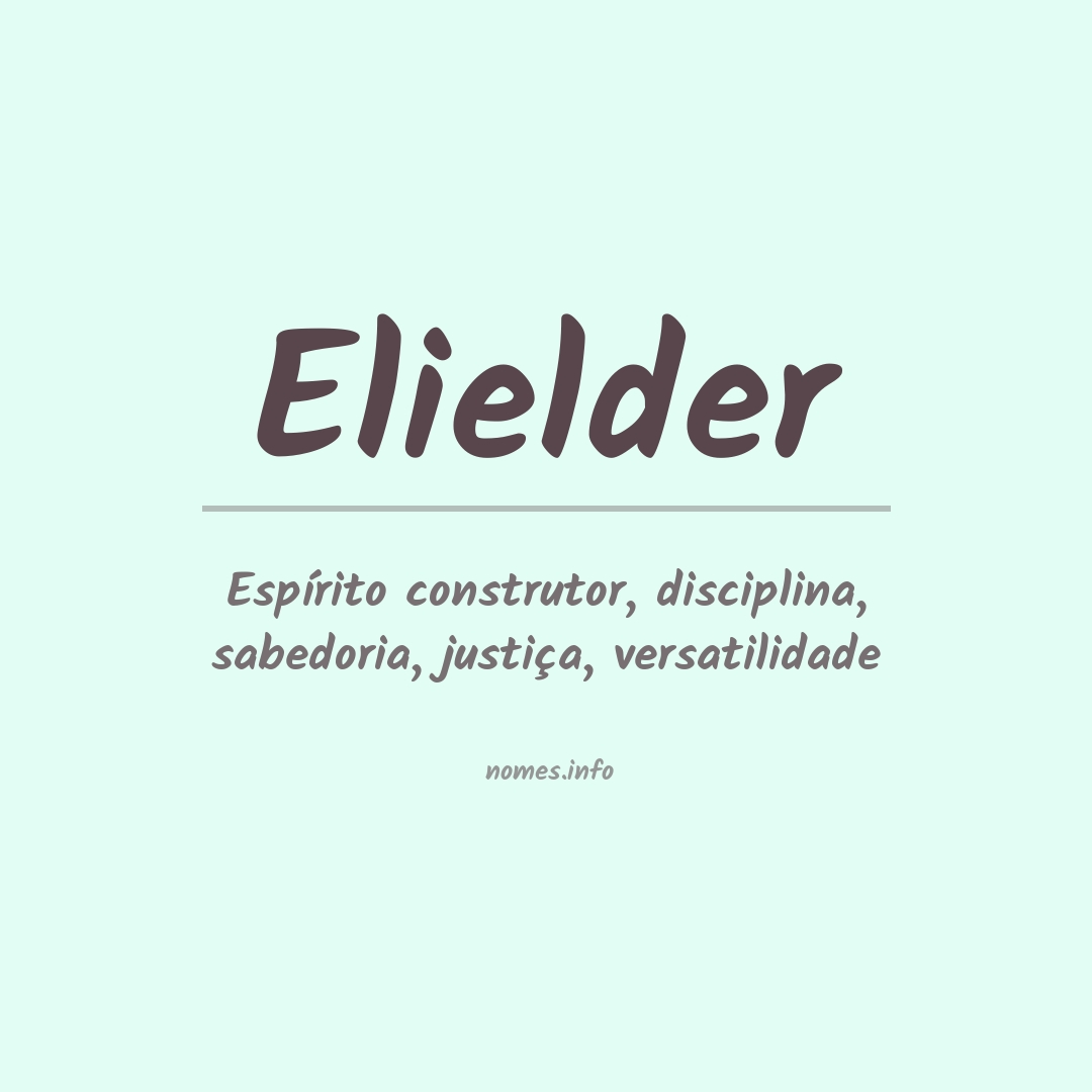 Significado do nome Elielder