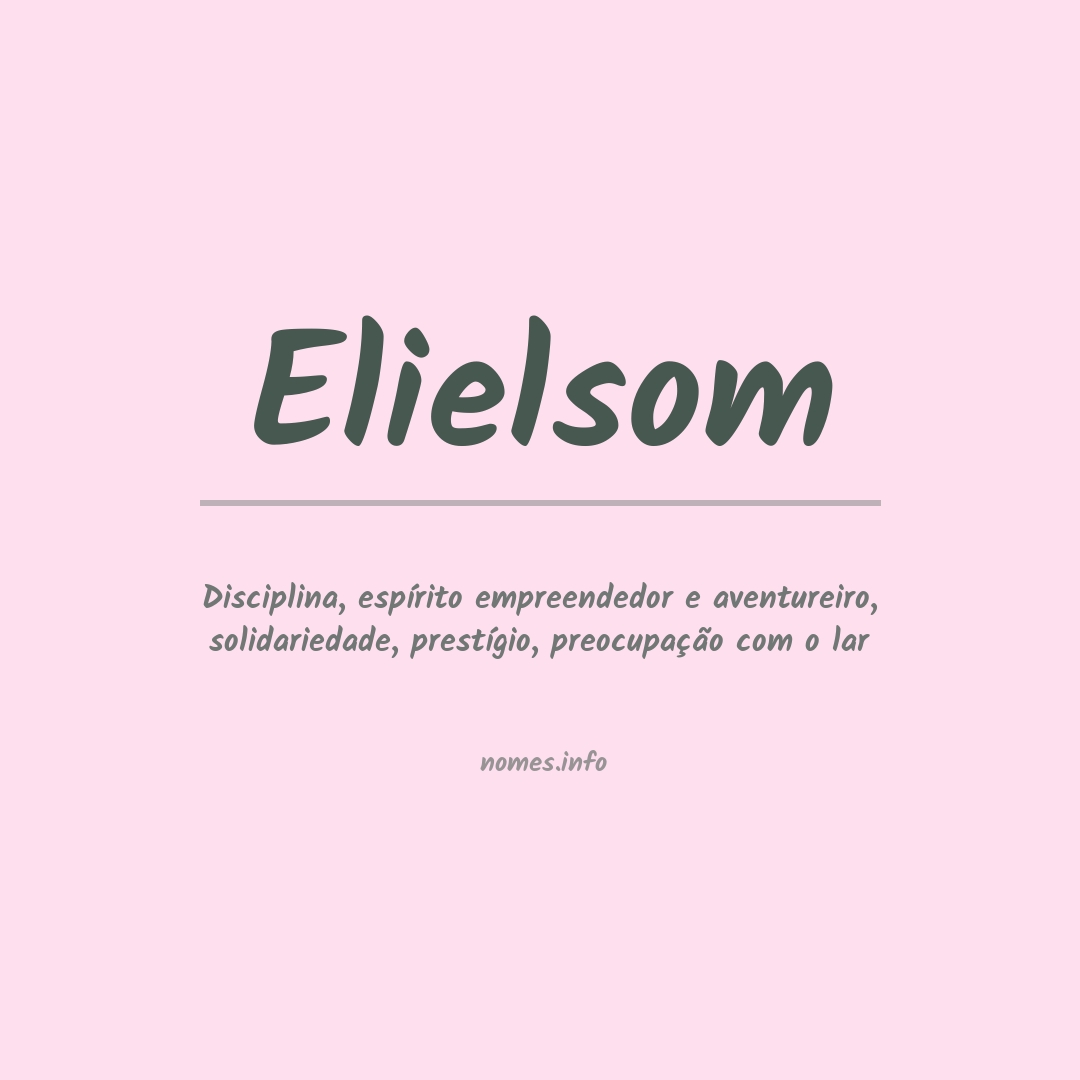 Significado do nome Elielsom