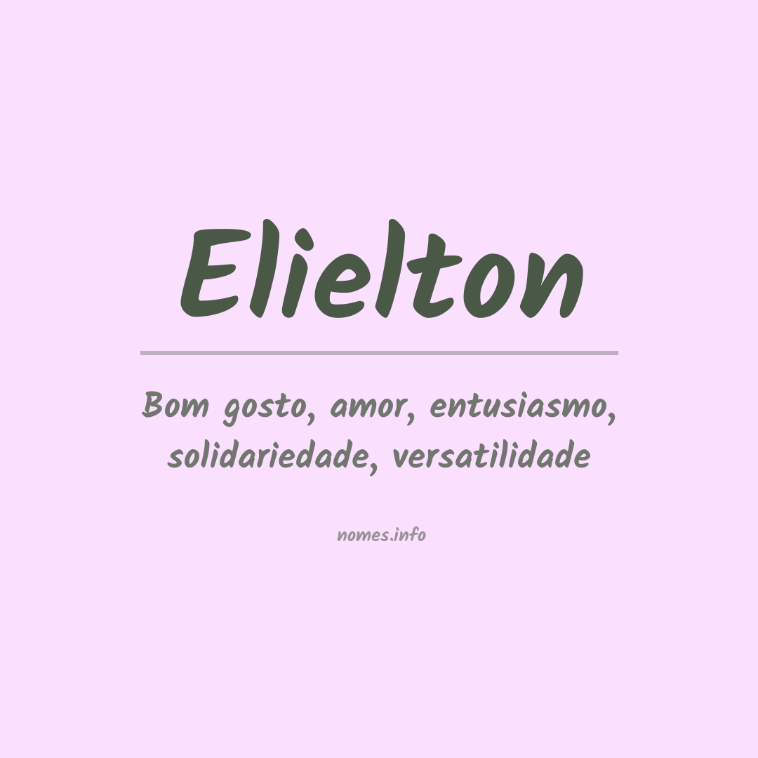 Significado do nome Elielton