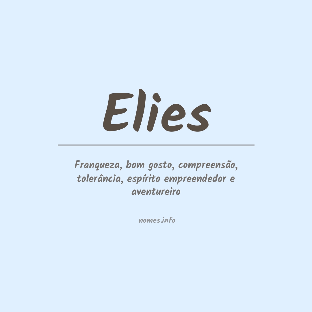 Significado do nome Elies