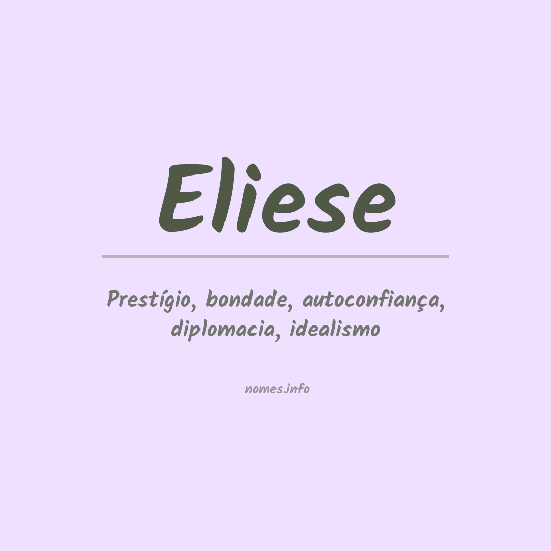 Significado do nome Eliese