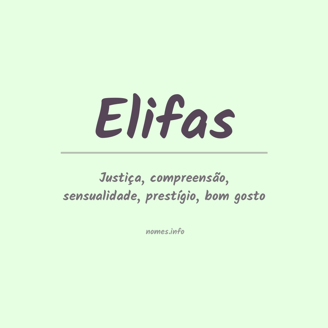 Significado do nome Elifas