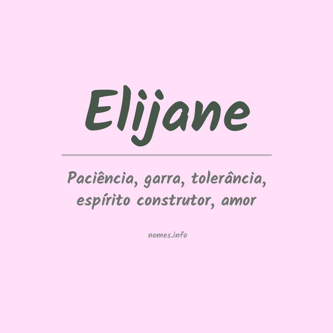 Significado do nome Elijane