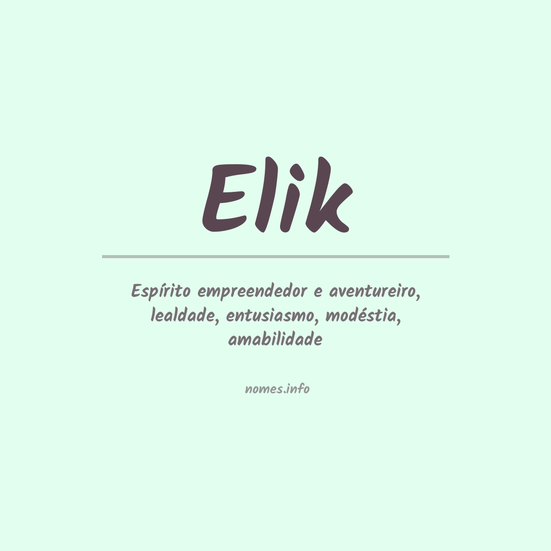 Significado do nome Elik