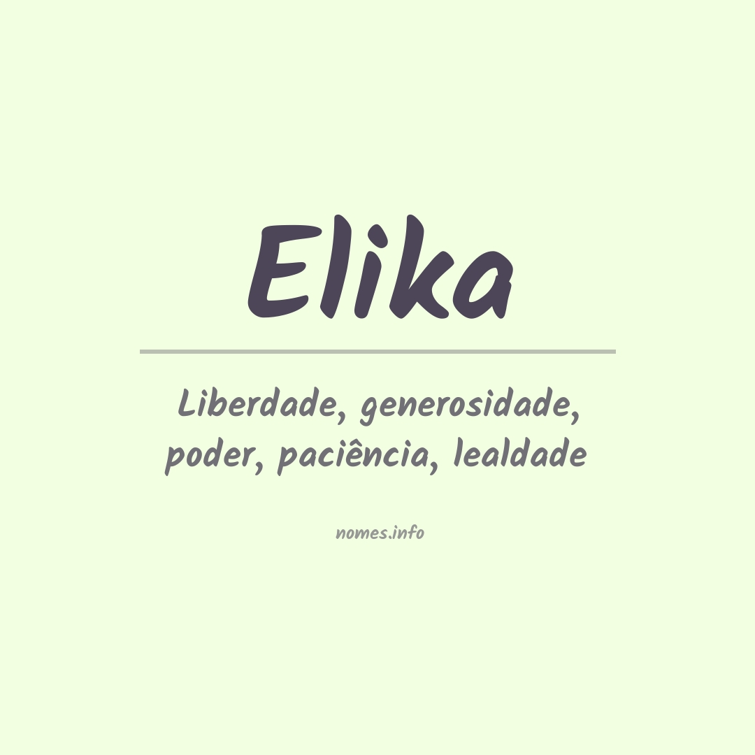 Significado do nome Elika