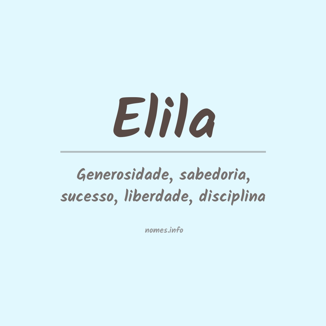Significado do nome Elila