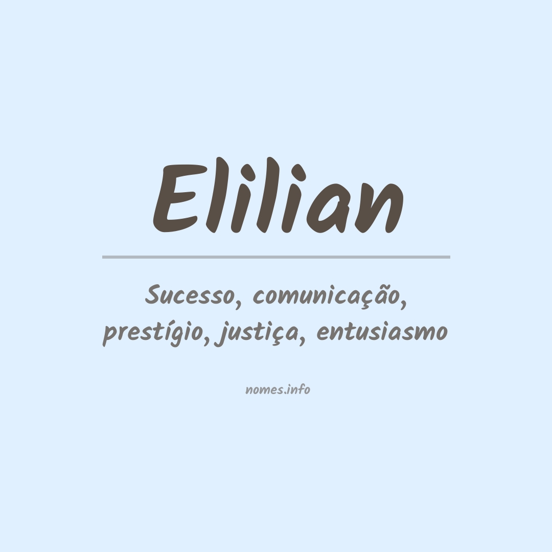 Significado do nome Elilian