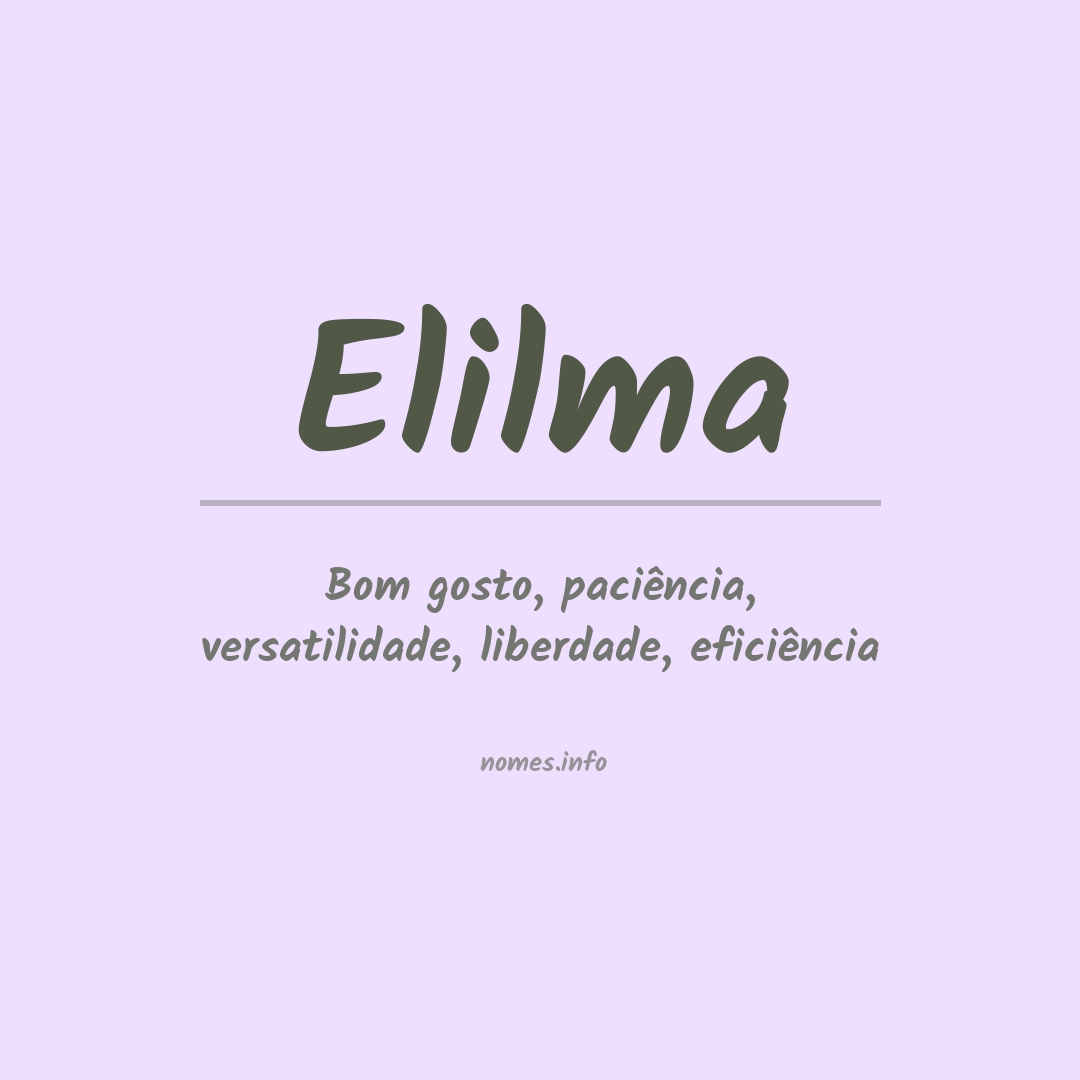 Significado do nome Elilma