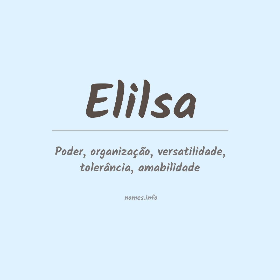 Significado do nome Elilsa