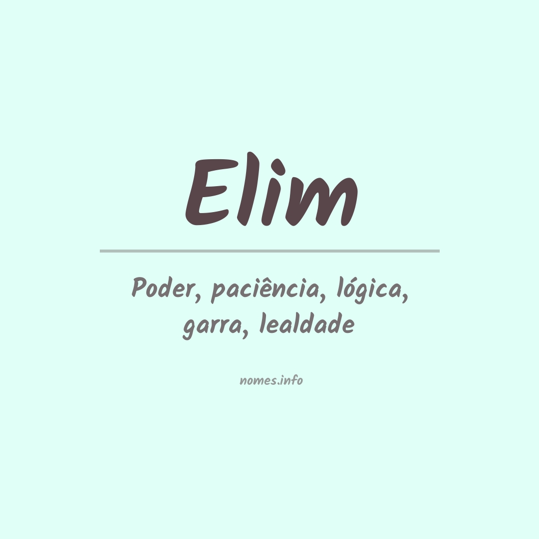 Significado do nome Elim