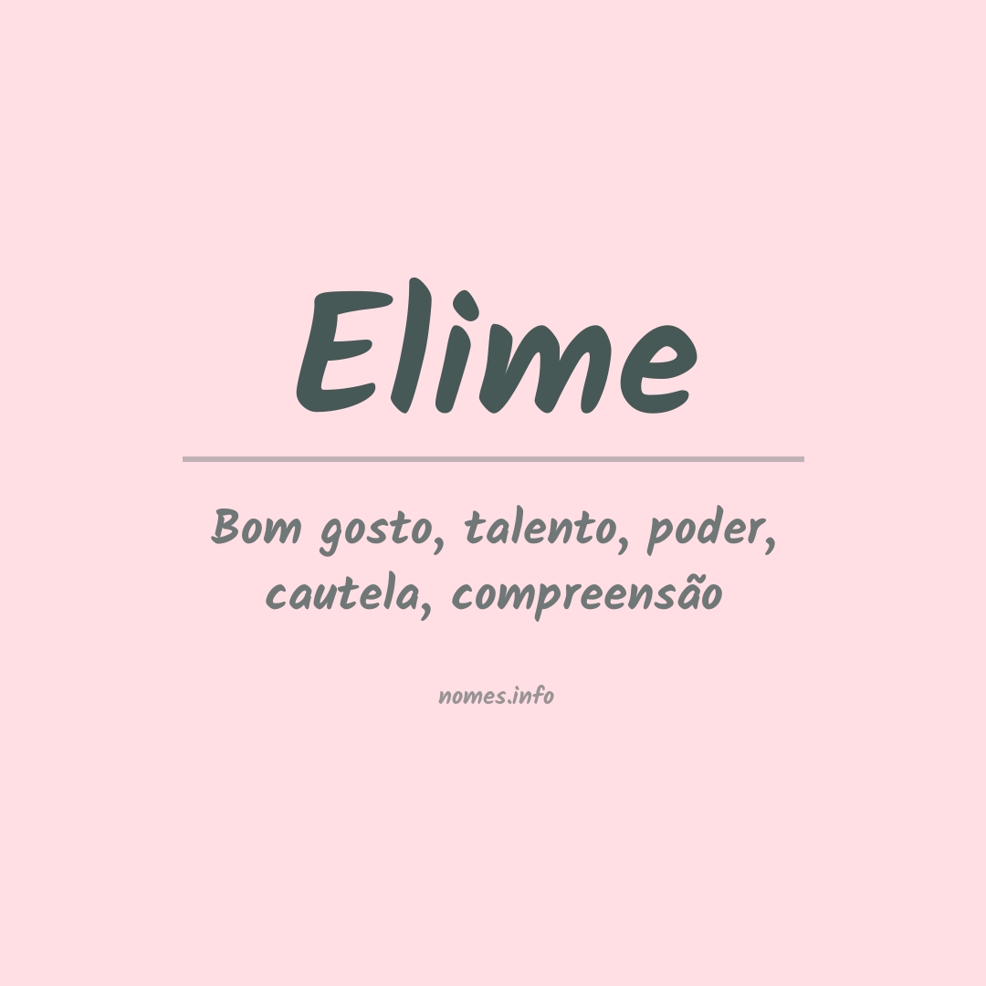 Significado do nome Elime
