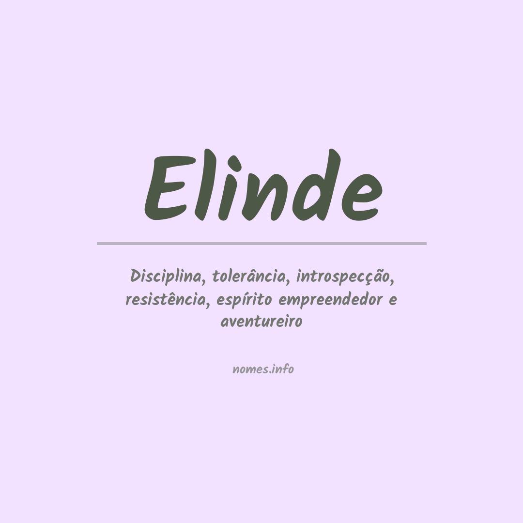 Significado do nome Elinde