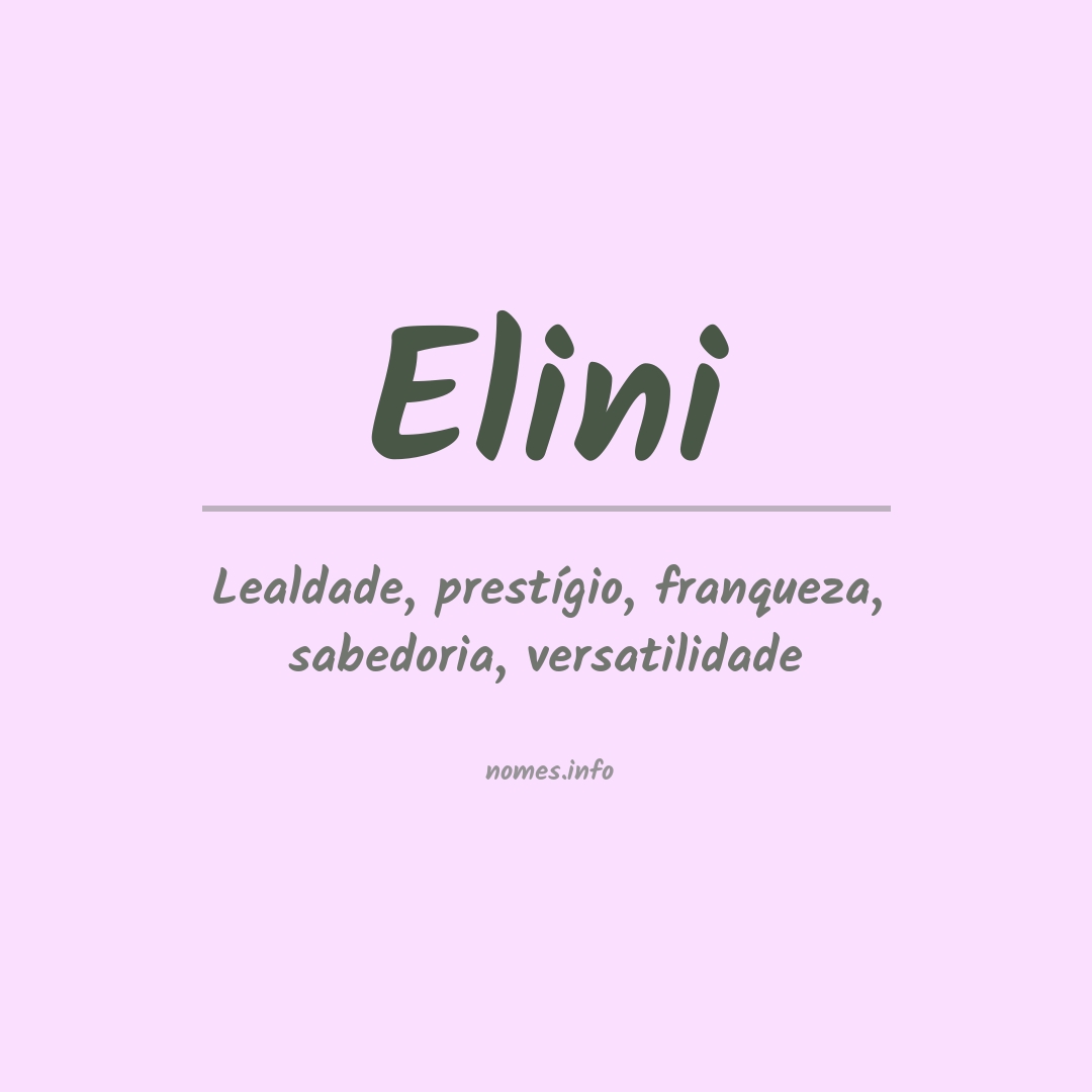 Significado do nome Elini