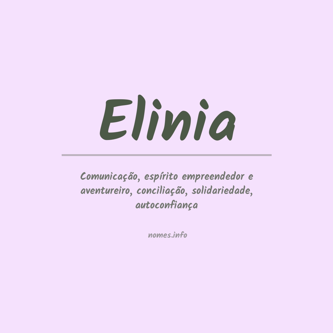 Significado do nome Elinia