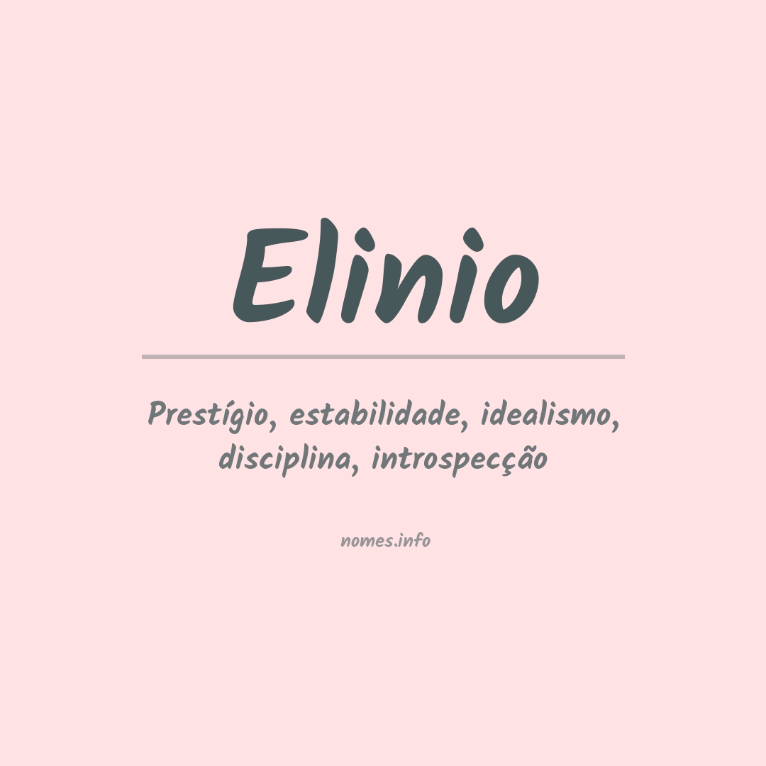 Significado do nome Elinio