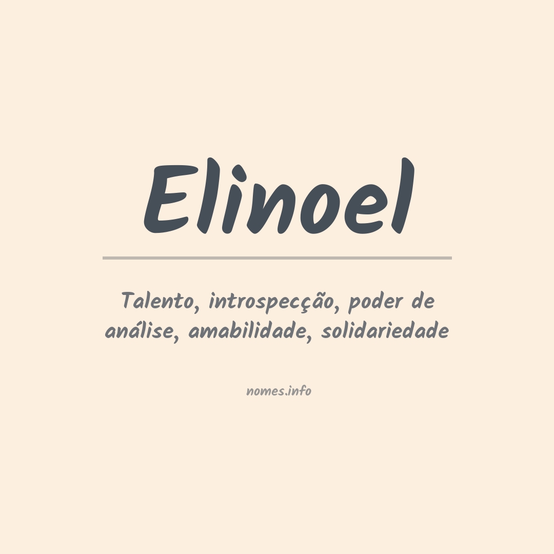 Significado do nome Elinoel Significado do nome Elinoel