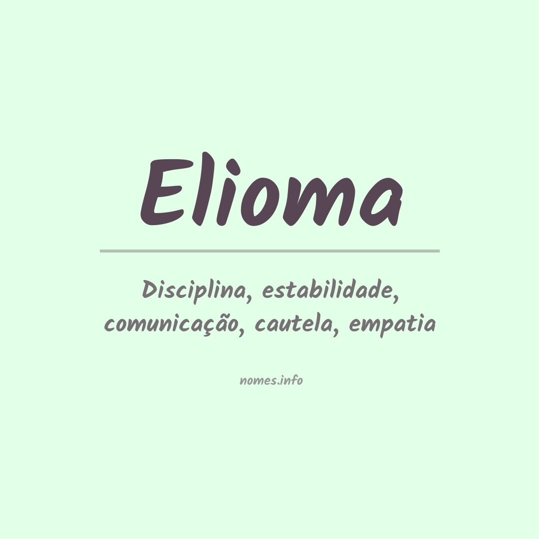 Significado do nome Elioma