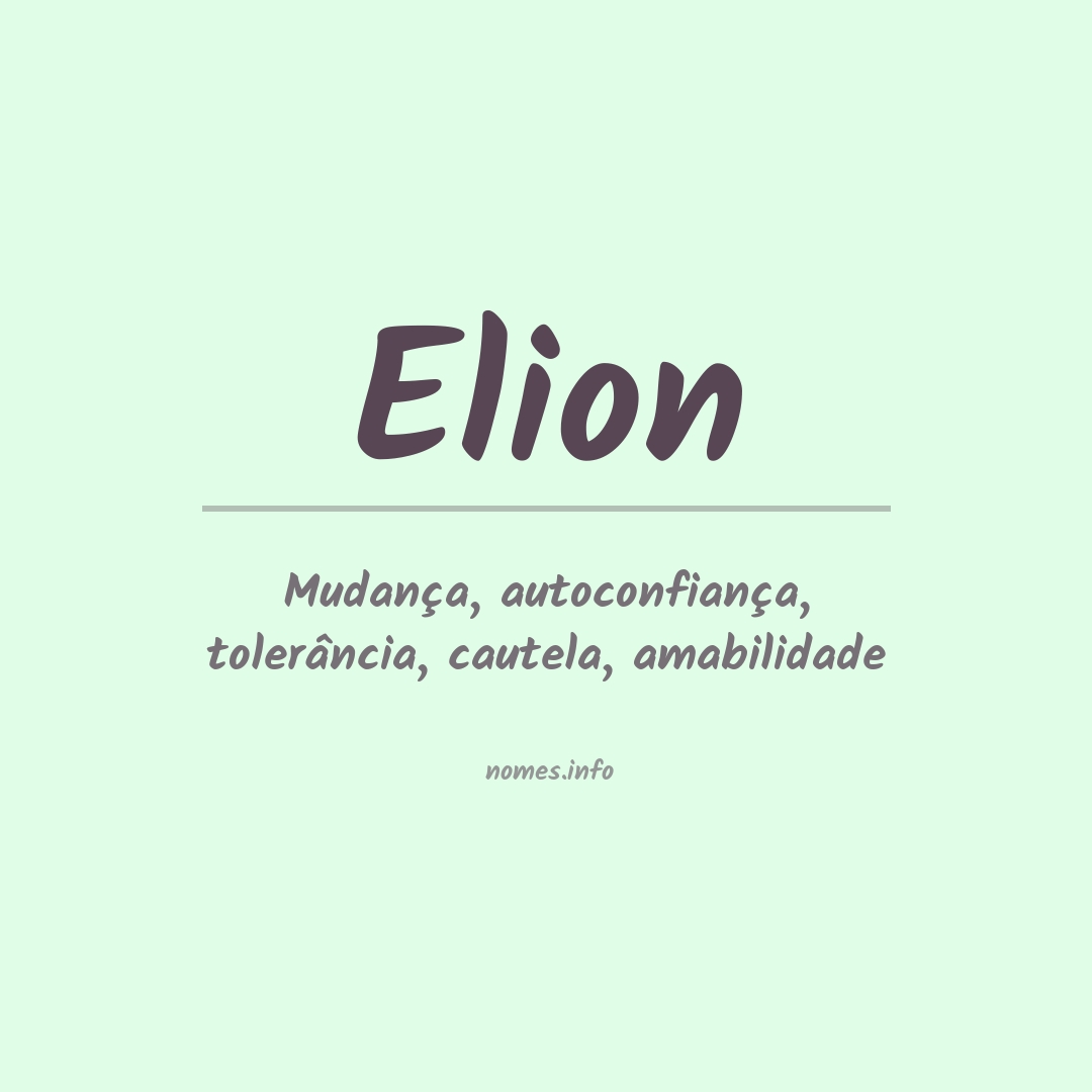 Significado do nome Elion