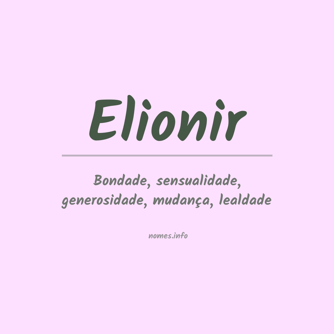 Significado do nome Elionir
