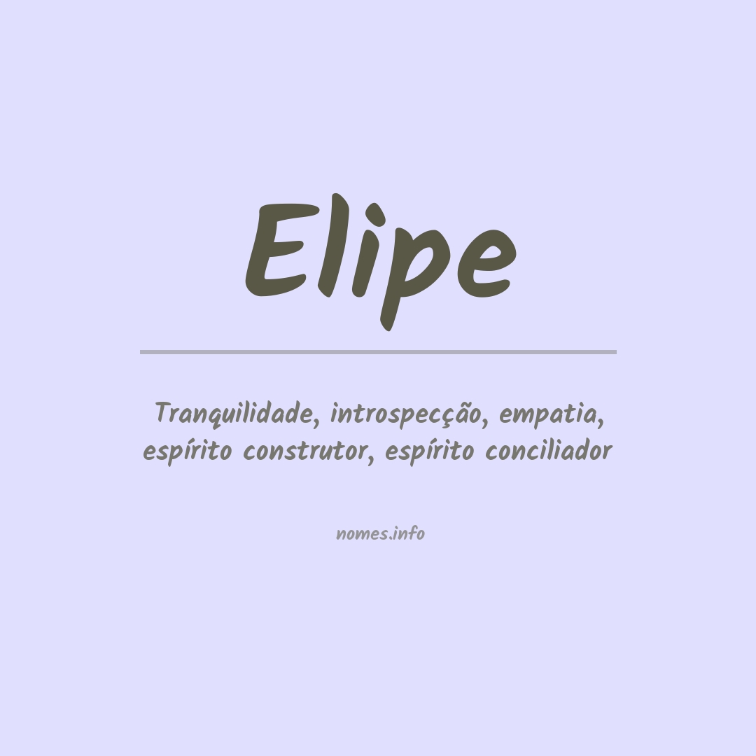 Significado do nome Elipe