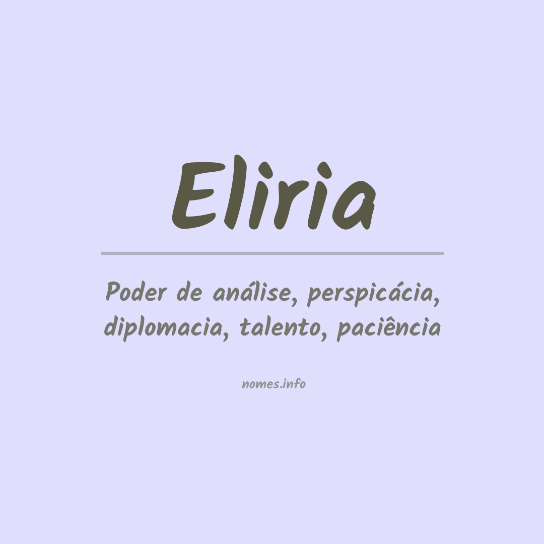 Significado do nome Eliria