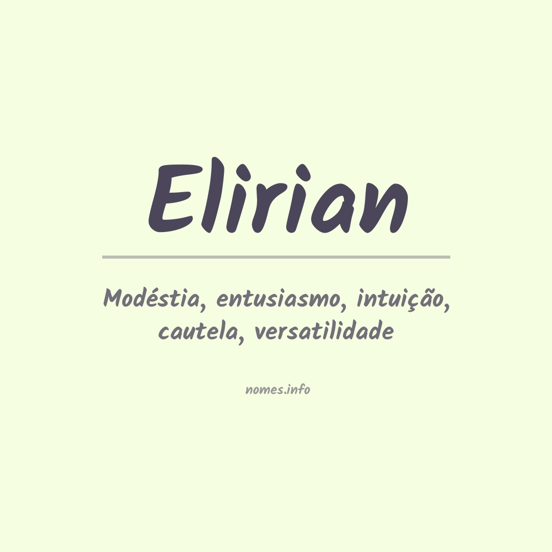 Significado do nome Elirian