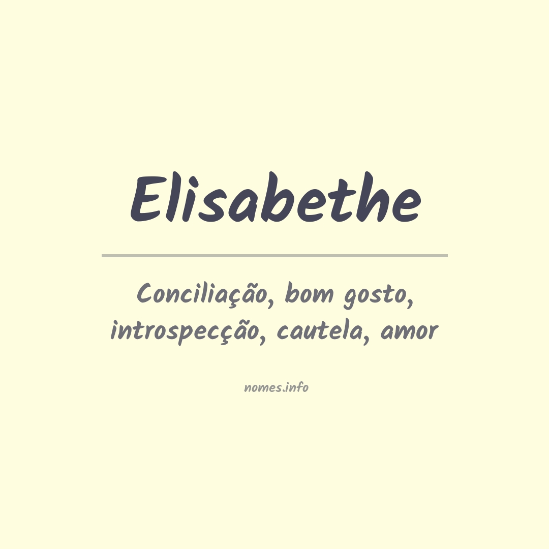 Significado do nome Elisabethe