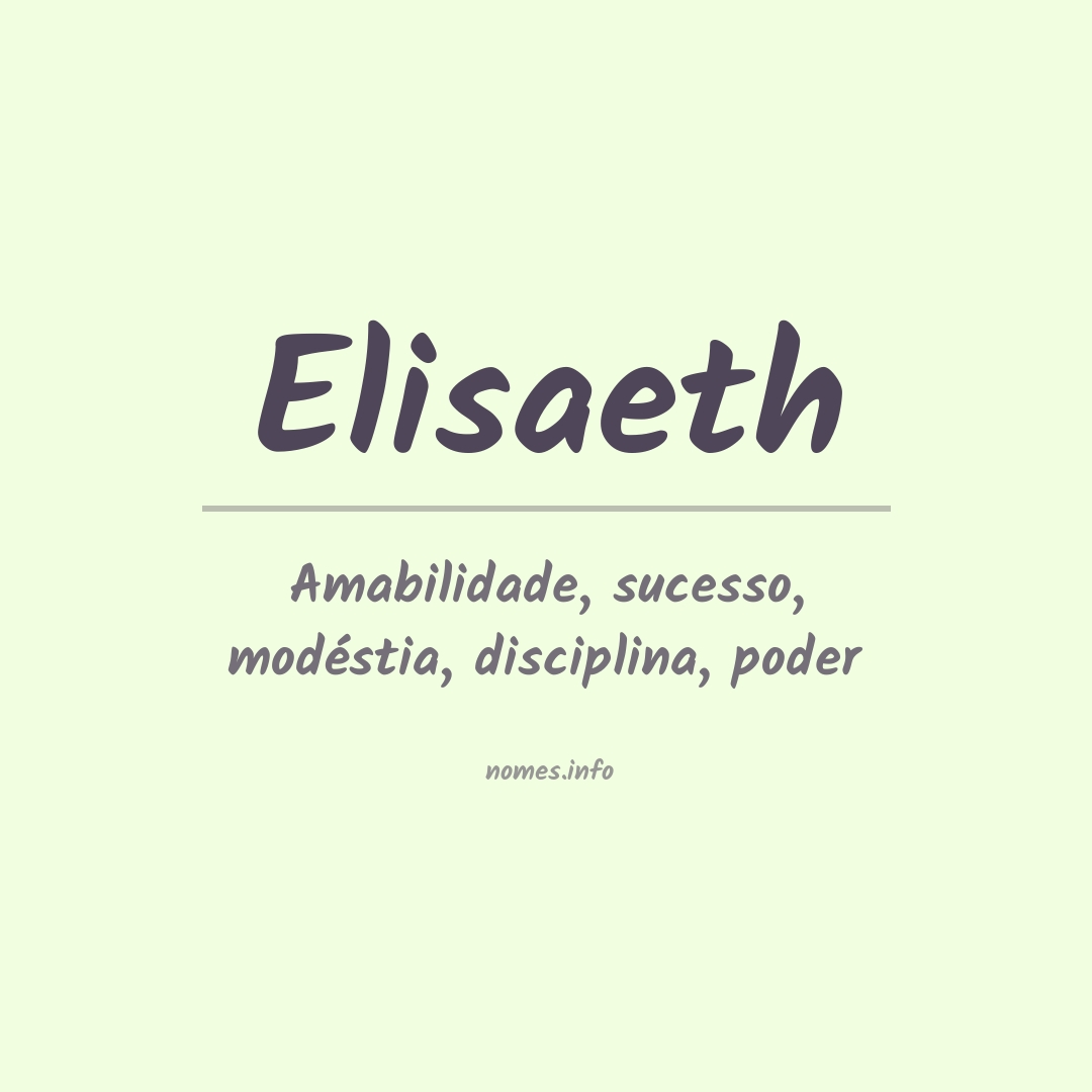 Significado do nome Elisaeth