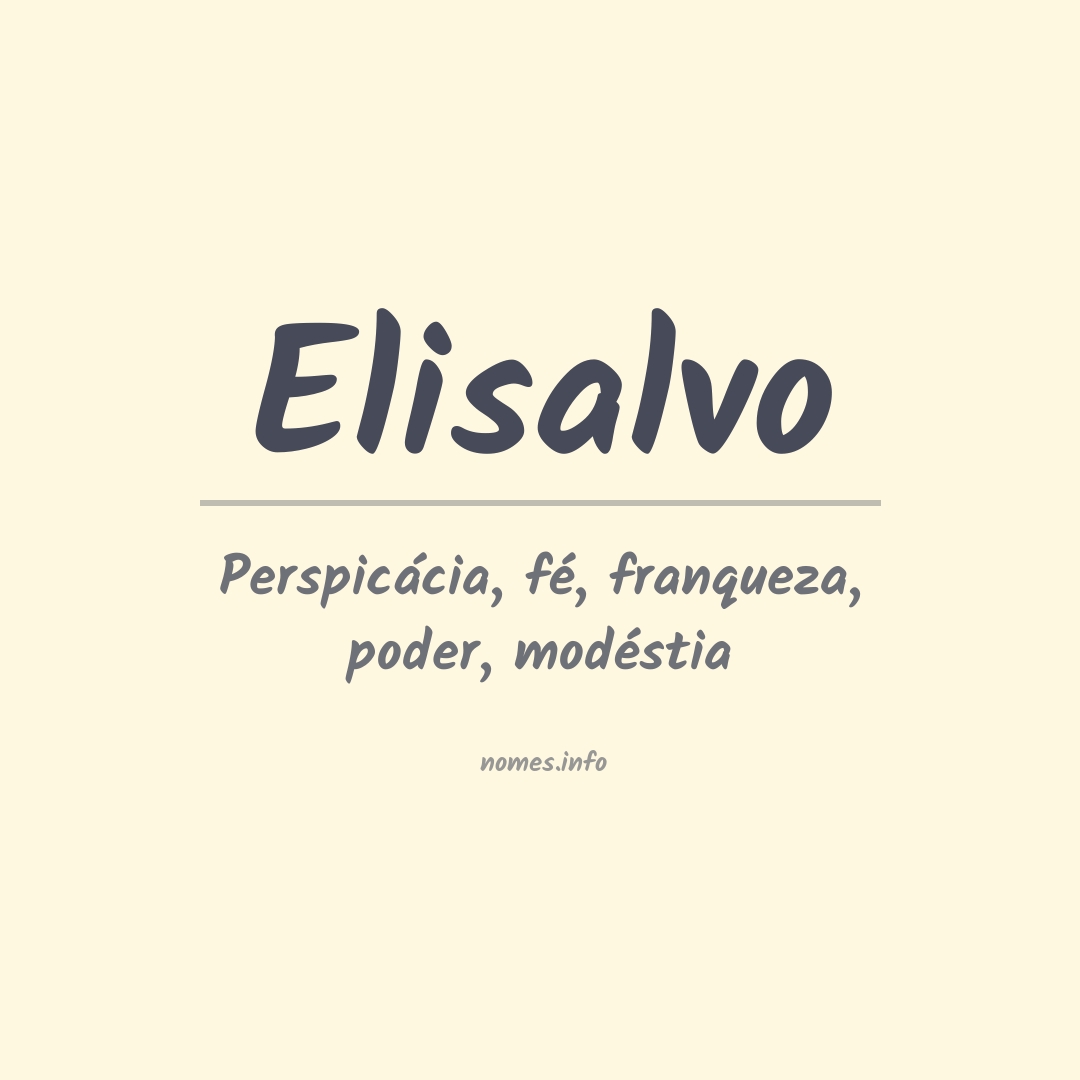 Significado do nome Elisalvo