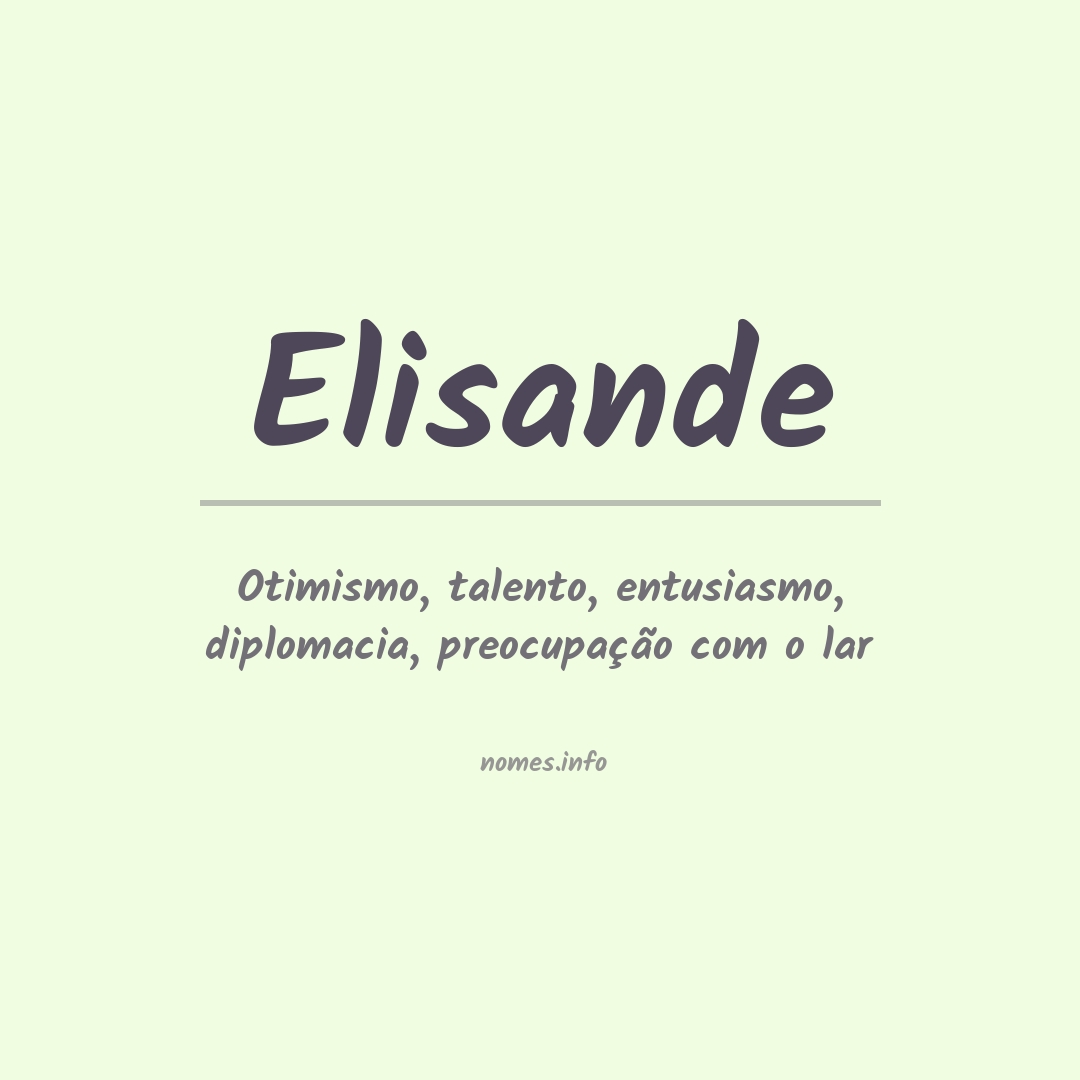 Significado do nome Elisande