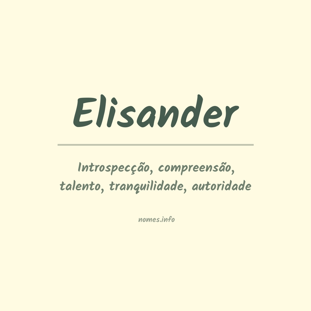 Significado do nome Elisander