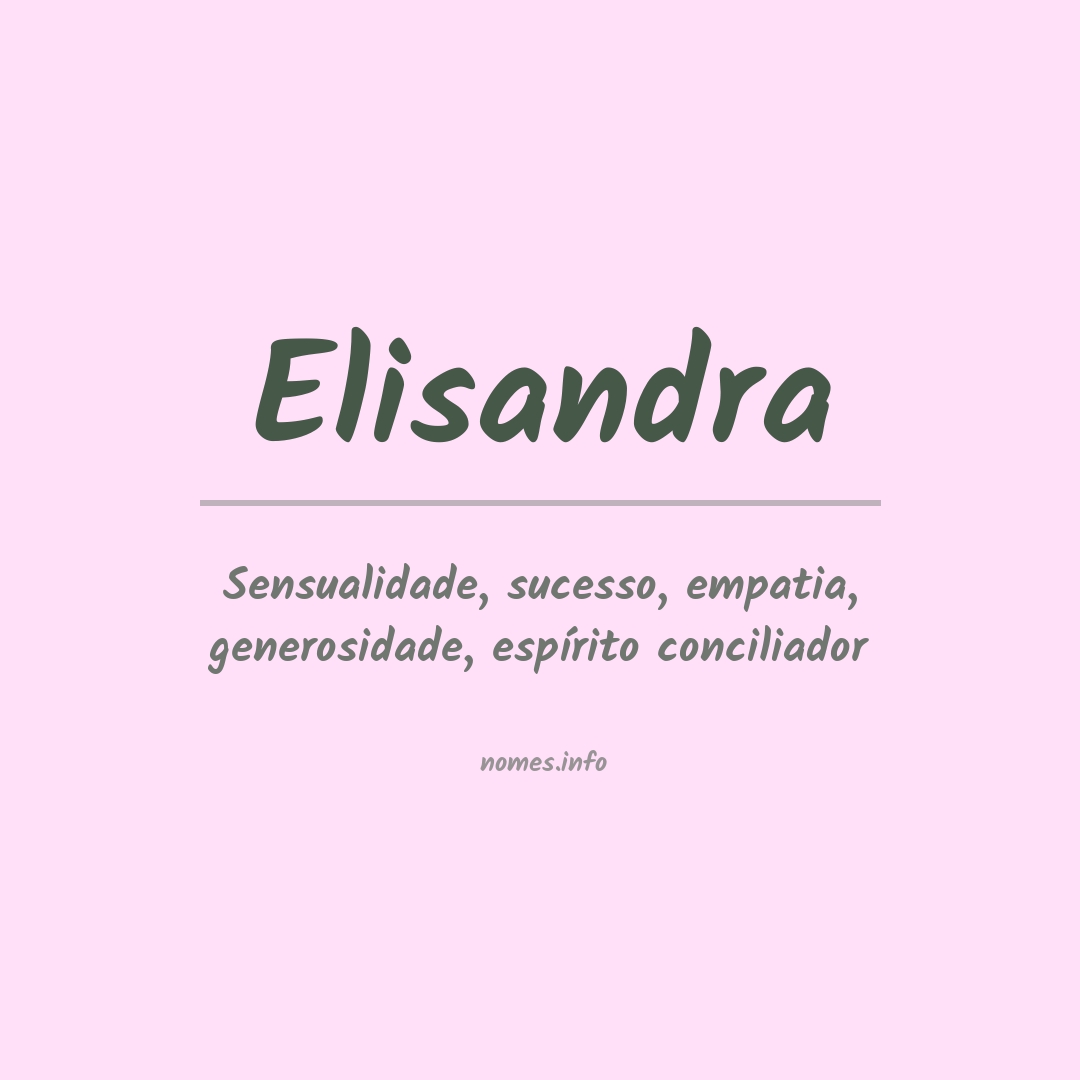 Significado do nome Elisandra