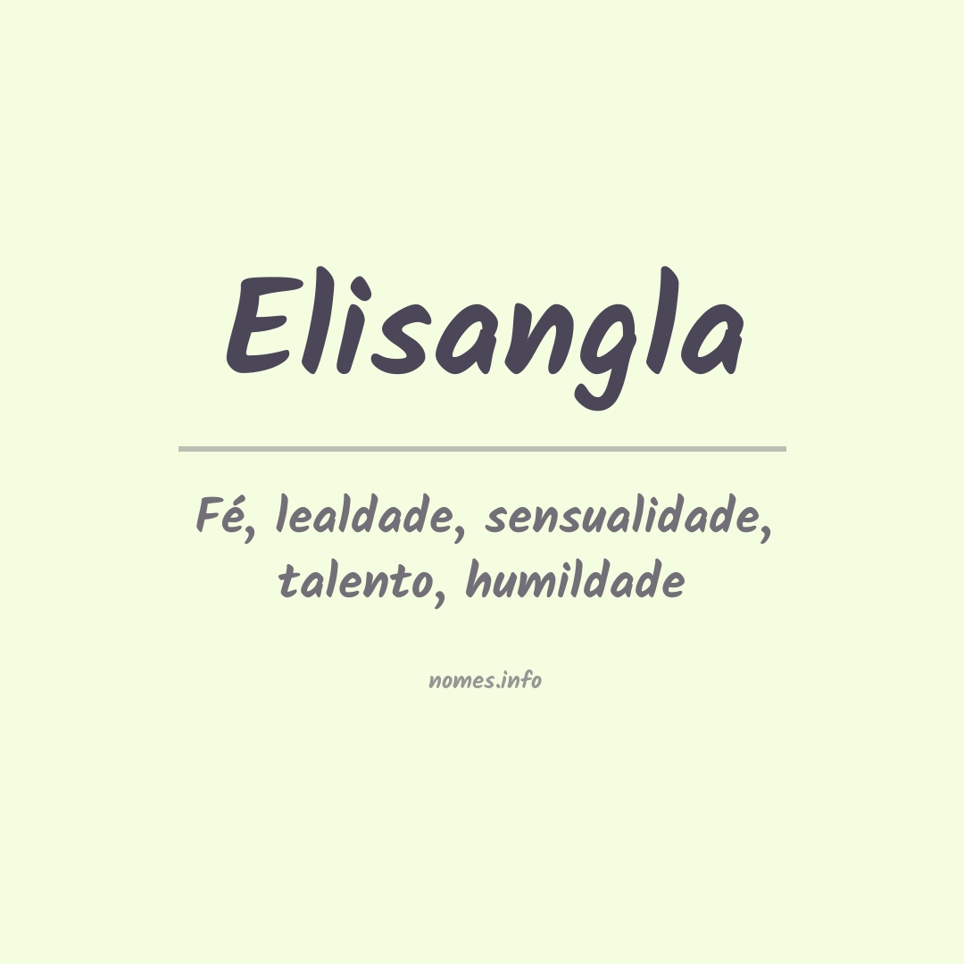 Significado do nome Elisangla