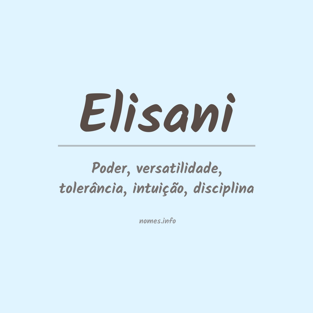 Significado do nome Elisani